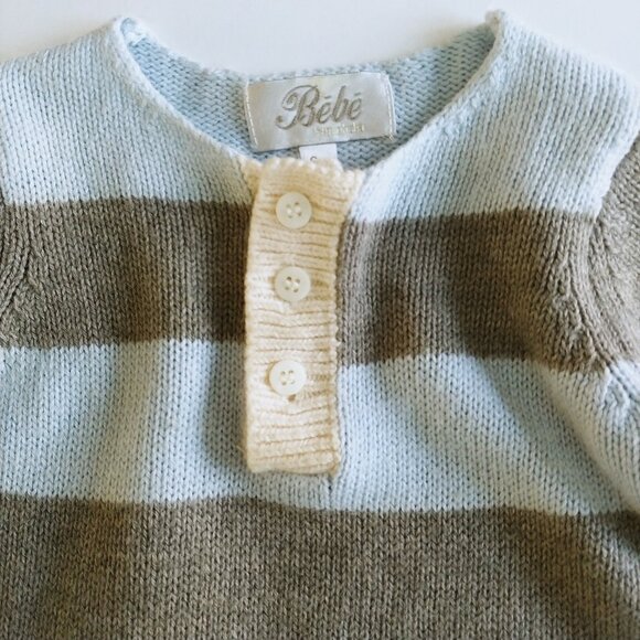 Bebe Soft Knit Striped Jumpsuit size 6 Months - Picture 3 of 13